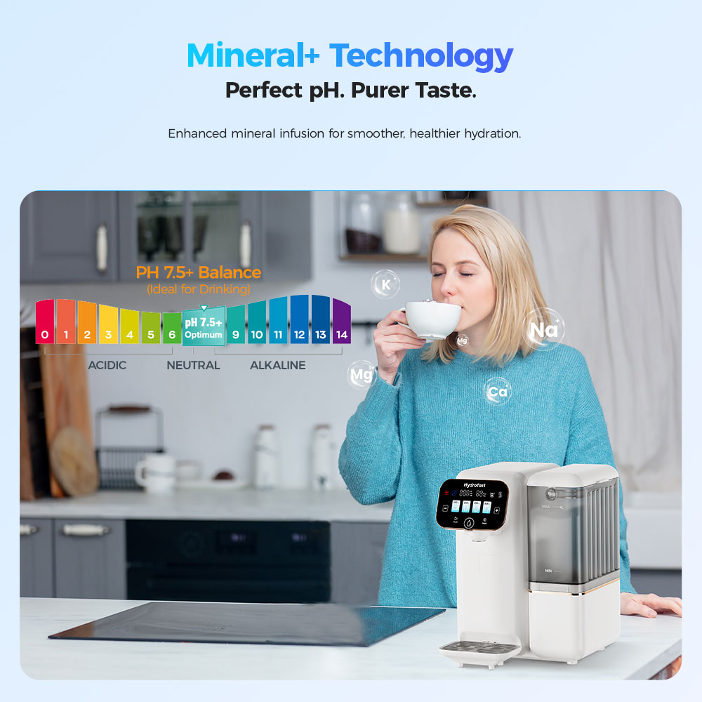 Hydrofast B100 Countertop Water Purifier, Room Temperature, Reverse Osmosis Water Filter for Home, Office