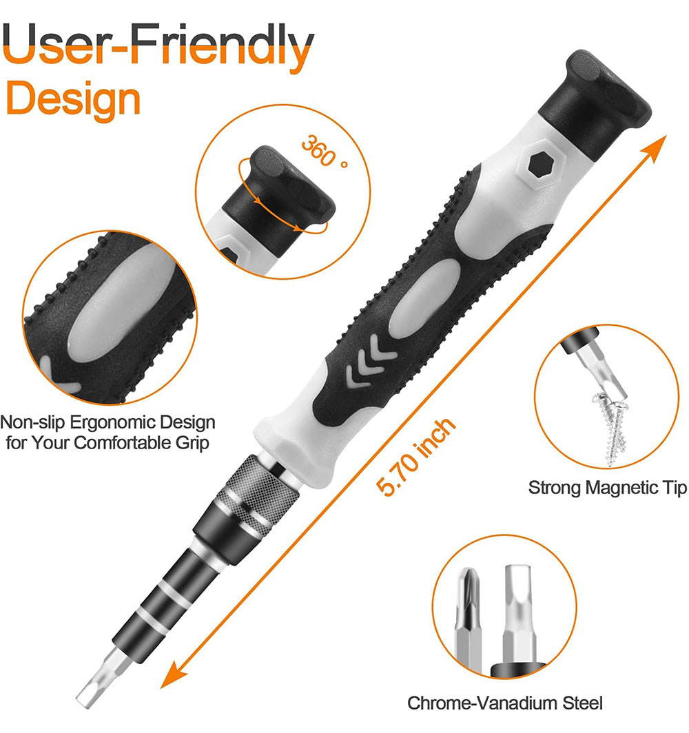 115 in 1 Precision Screwdriver Set, Magnetic Repair Tool Kit for Electronics, Computer, iPhone, Laptop, Game Console, Watch, Eyeglasses, Modding, and DIY Projects