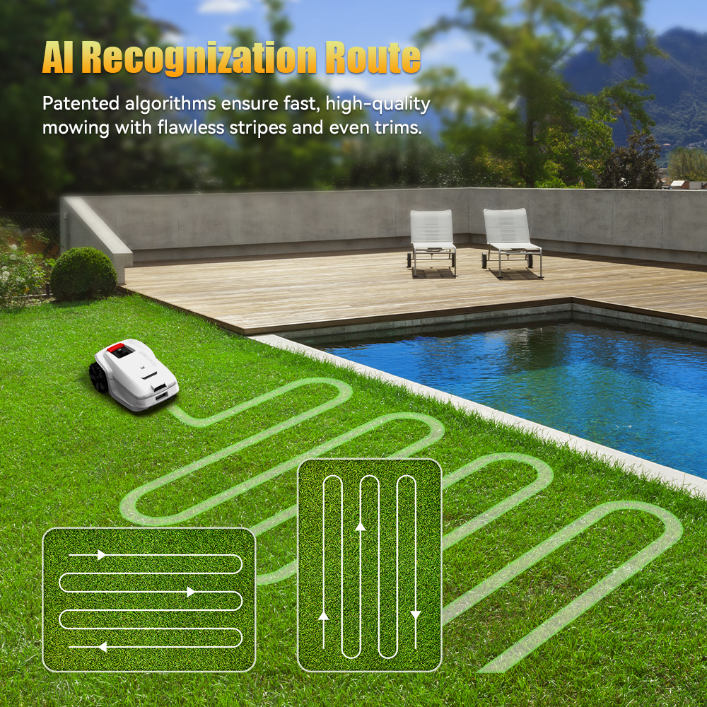 Goat Bot Unicut H1 Robotic Lawn Mower Wire Free up to 1500m² Large Area, No Boundary wire, RTK+VSLAM for Precise Mapping, AI Obstacle Avoidance, AI Automatic Mapping, APP Control, Multi-Zone Management, IPX6 Waterproof - White