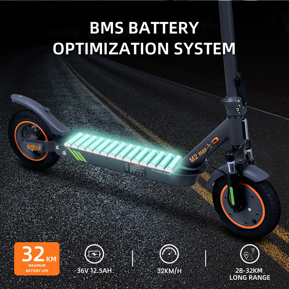 HONEYWHALE M2 MAX-B Electric Scooter with Seat, 500W Motor, 36V 12.5Ah 450Wh Battery 32km Range, 10-inch Pneumatic Tire, 32km/h E-ABS+Disc Brake Turn signal and Taillight 10-degree Gradeability