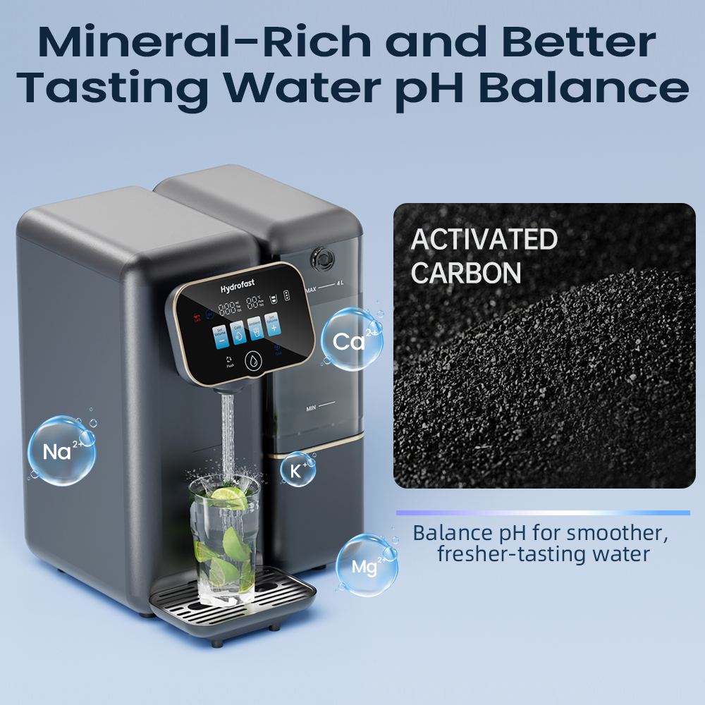 Hydrofast C100 Countertop Water Purifier, Room Temperature & Cold Water, Reverse Osmosis Water Filter for Home, Office