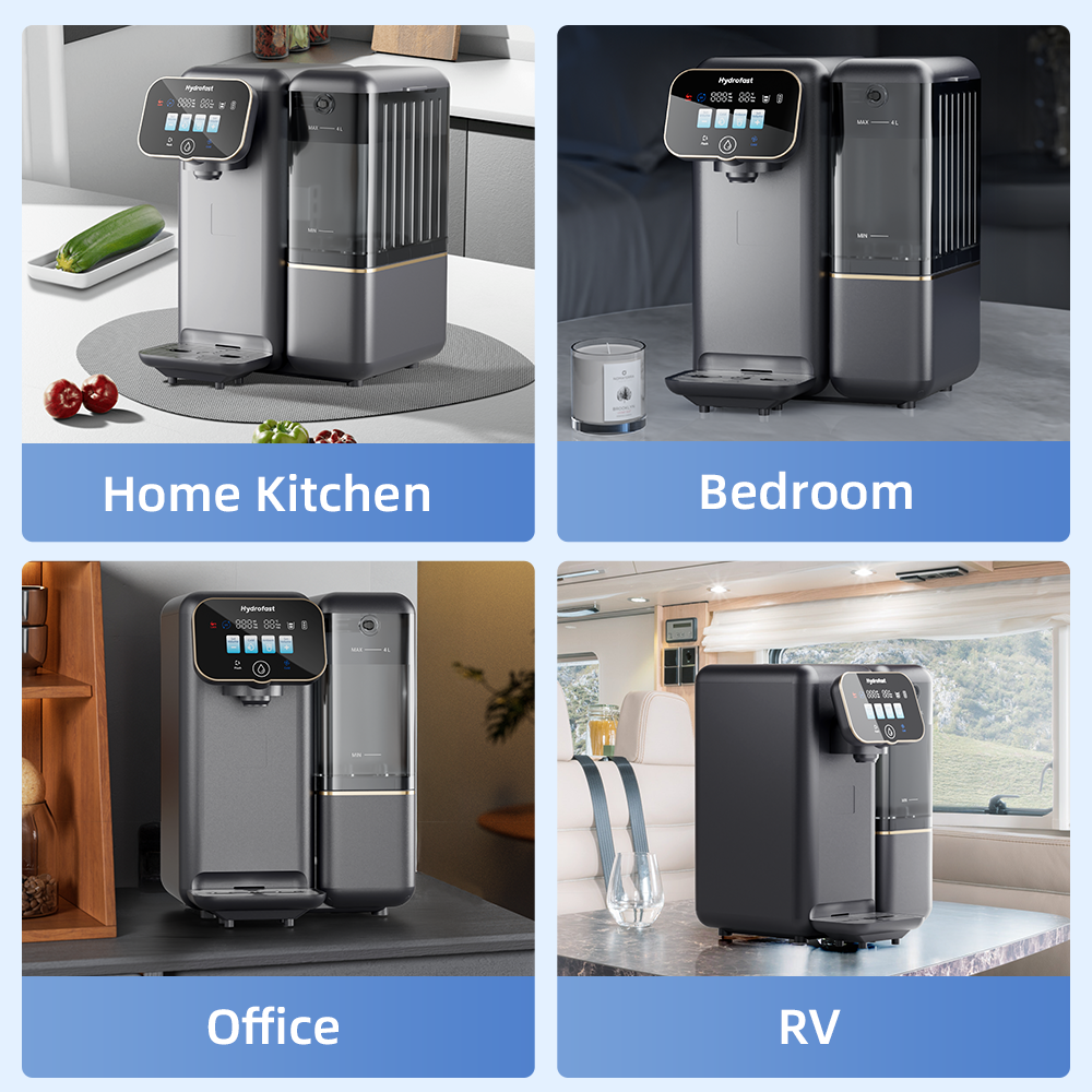 Hydrofast C100 Countertop Water Purifier, Room Temperature & Cold Water, Reverse Osmosis Water Filter for Home, Office