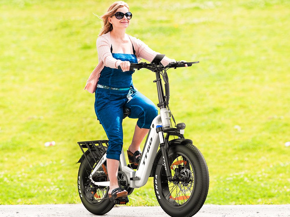 TTGO F6 Electric Bike, 250W Motor, 36V 25Ah Battery, 20*4 inch Tires, 25km/h Max Speed, 130km Max Range, Hydraulic Disc Brake, Front Shock Absorber, Torque Sensor, Shimano 7-speed, LCD Display - Grey