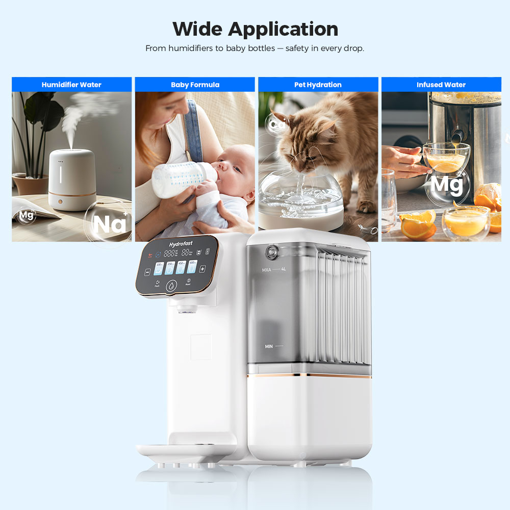 Hydrofast B100 Countertop Water Purifier, Room Temperature, Reverse Osmosis Water Filter for Home, Office