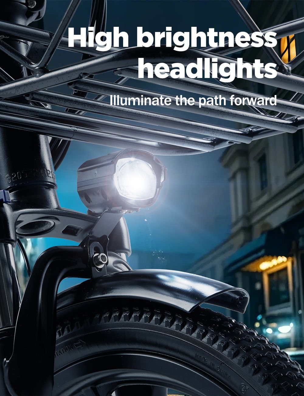 RANDRIDE YA20 Electric Bike 350W Motor 40km/h Max Speed 48V 12.8Ah Battery 80-90 Max Range 20*1.95'' CST Tires 120kg Load Shimano 7 Speed