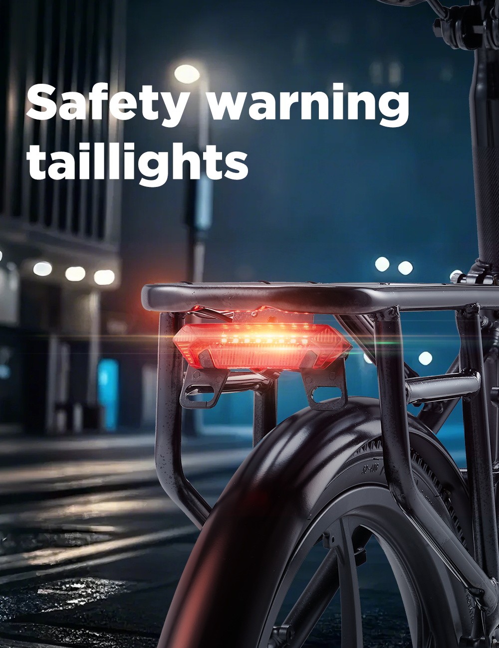 RANDRIDE YA20 Electric Bike 350W Motor 40km/h Max Speed 48V 12.8Ah Battery 80-90 Max Range 20*1.95'' CST Tires 120kg Load Shimano 7 Speed