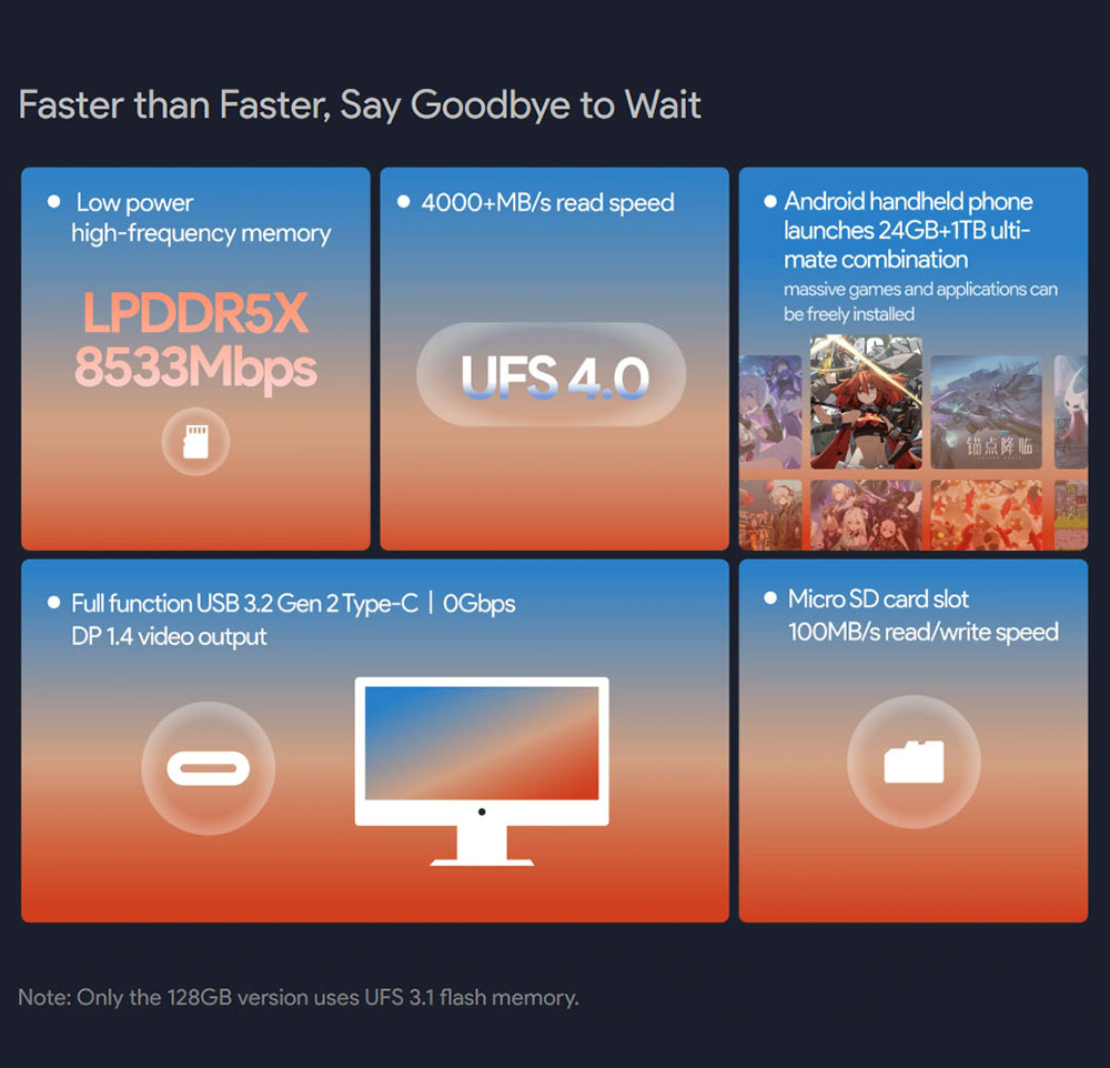 AYANEO Pocket EVO Android 13 Handheld Game Console, 7 inch 1080P OLED 165Hz Screen, Qualcomm Snapdragon G3x Gen 2 Gaming Platform, 8GB LPDDR5X RAM 128GB UFS 3.1 Storage, RGB Hall Joystick & Linear Hall Trigger, 8600mAh Battery - Black