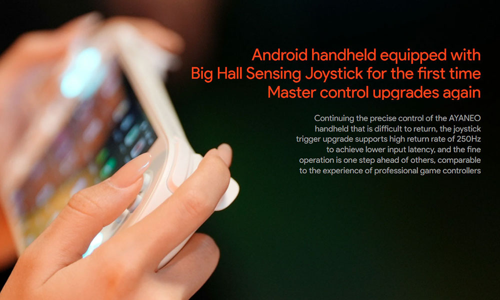 AYANEO Pocket EVO Android 13 Handheld Game Console, 7 inch 1080P OLED 165Hz Screen, Qualcomm Snapdragon G3x Gen 2 Gaming Platform, 8GB LPDDR5X RAM 128GB UFS 3.1 Storage, RGB Hall Joystick & Linear Hall Trigger, 8600mAh Battery - Black