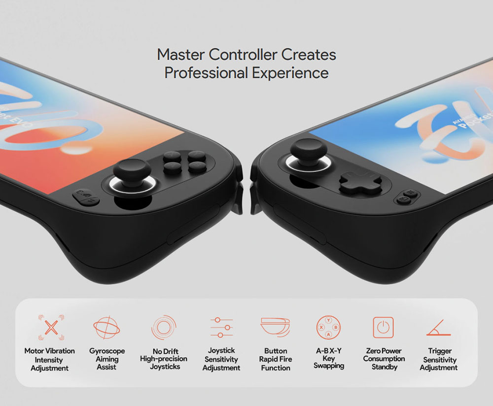 AYANEO Pocket EVO Android 13 Handheld Game Console, 7 inch 1080P OLED 165Hz Screen, Qualcomm Snapdragon G3x Gen 2 Gaming Platform, 8GB LPDDR5X RAM 128GB UFS 3.1 Storage, RGB Hall Joystick & Linear Hall Trigger, 8600mAh Battery - White