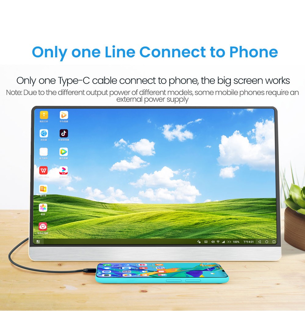 AOSIMAN 161FIJ 16.1 inch Portable Screen, 1920*1080 IPS Screen, 60Hz Refresh Rate, 100% sRGB, 1000:1 Contrast, 178° Viewing Angle