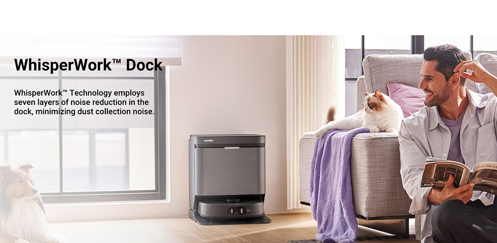 Eureka J15 Pro Ultra Robot Aspirateur et Laveur avec Base d'Auto-vidange, Aspiration 16.200Pa, Lavage à Eau Chaude & Séchage à l'Air, Anti-Enchevêtrement, Évitement d'Obstacles par IA, Noir