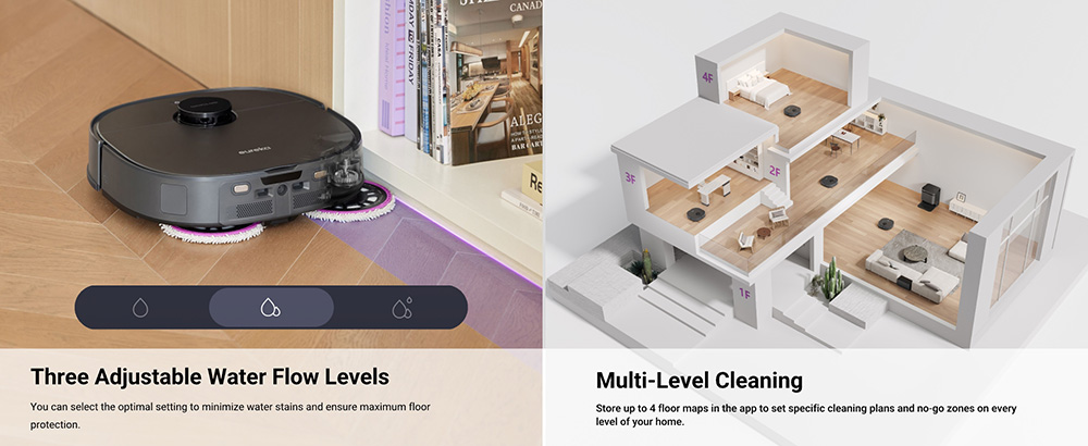 Eureka J15 Pro Ultra Robot Aspirateur et Laveur avec Base d'Auto-vidange, Aspiration 16.200Pa, Lavage à Eau Chaude & Séchage à l'Air, Anti-Enchevêtrement, Évitement d'Obstacles par IA, Noir