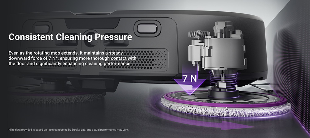 Eureka J15 Pro Ultra Robot Aspirateur et Laveur avec Base d'Auto-vidange, Aspiration 16.200Pa, Lavage à Eau Chaude & Séchage à l'Air, Anti-Enchevêtrement, Évitement d'Obstacles par IA, Noir