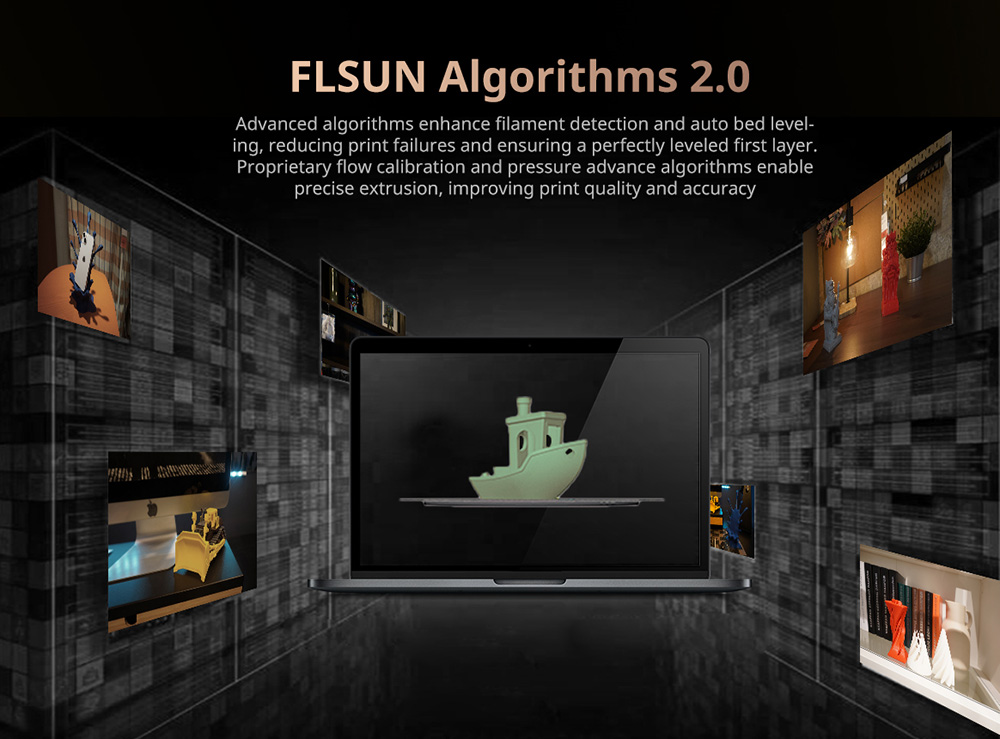 FLSUN S1 Pro Imprimante 3D Delta Ultra-Rapide 1200mm/s, 320*320*430mm, Détection Al, Nivellement Automatique, Firmware Klipper, Bloc Chaud Métallique 350℃, Chauffage par Zone Intelligente, Sécheur de Filament