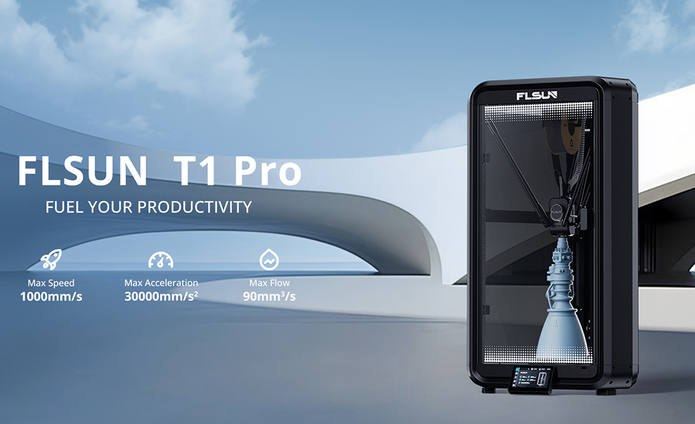 FLSUN T1 Pro 1000 mm/s ultragyors Delta 3D nyomtató, 260 * 260 * 330 mm, CPAP nagynyomású turbóventilátor, alumínium-érzékelés, automatikus szintezés, kétsebességes közvetlen hajtású extruder, 300 ℃ magas hőmérsékletű Hotend