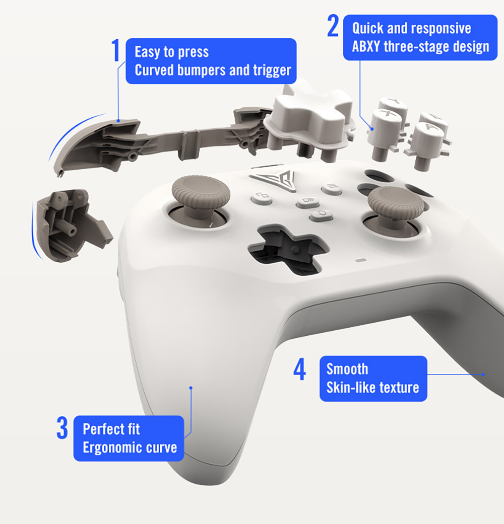 Flydigi Dune Fox Gaming Controller, Hall Effect Joystick & Trigger, 3 Modes Connection, Compatible with PC / Switch / Mobile
