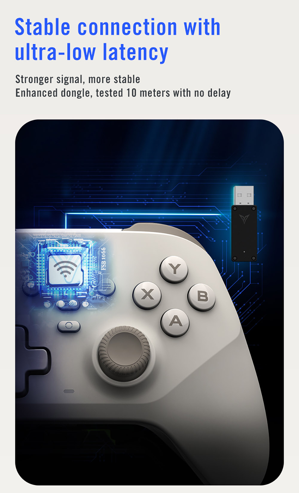 Flydigi Dune Fox Gaming Controller, Hall Effect Joystick & Trigger, 3 Modes Connection, Compatible with PC / Switch / Mobile