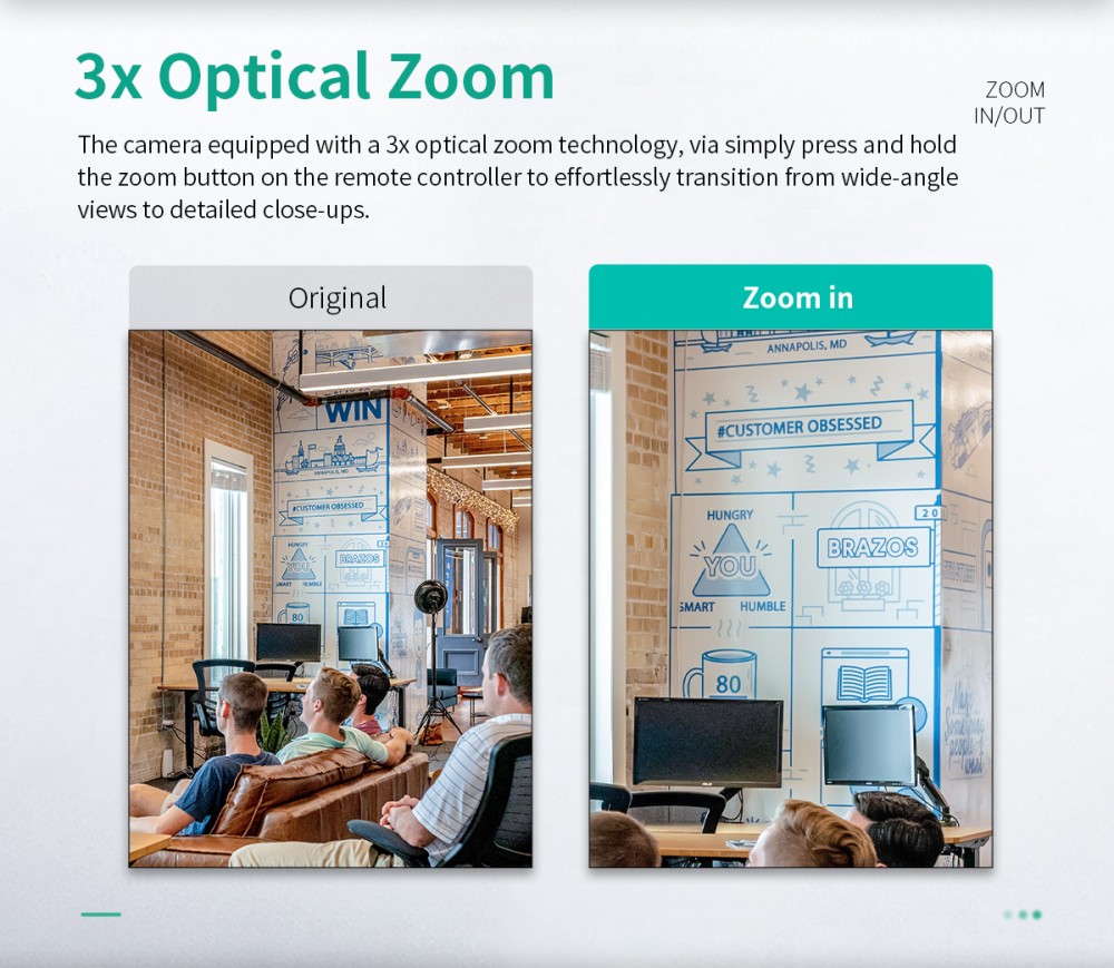 GUCEE G03-4K3X All-in-one Audio-visual Webcam, 4K Ultra HD, 115° Wide Angle, 3x Optical Zoom, 12m Voice Pickup, Plug and Play