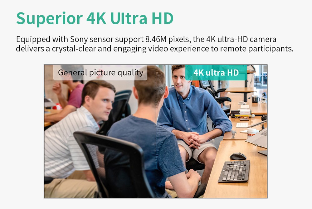 GUCEE G07-4K10X Plus Conference Webcam, 4K Ultra HD, 10x Optical Zoom, Auto Focus, HDR & 3D Noise Reduction