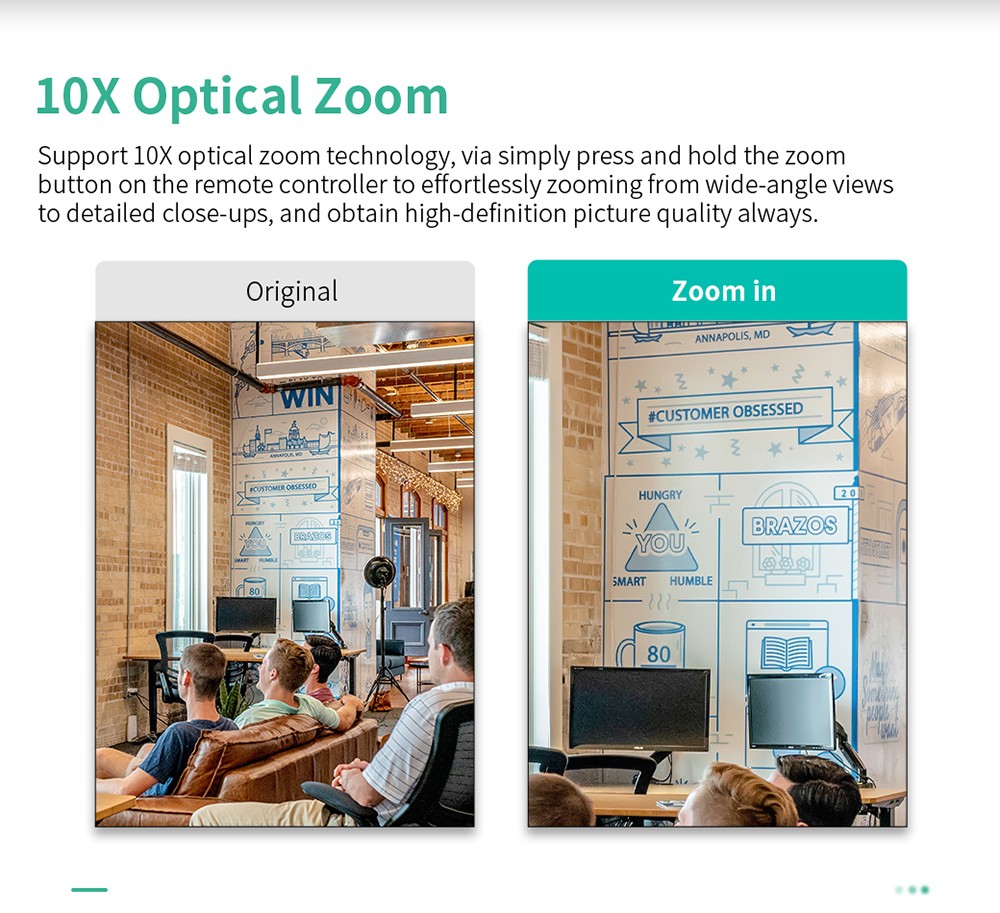 GUCEE G07-4K10X Plus Conference Webcam, 4K Ultra HD, 10x Optical Zoom, Auto Focus, HDR & 3D Noise Reduction