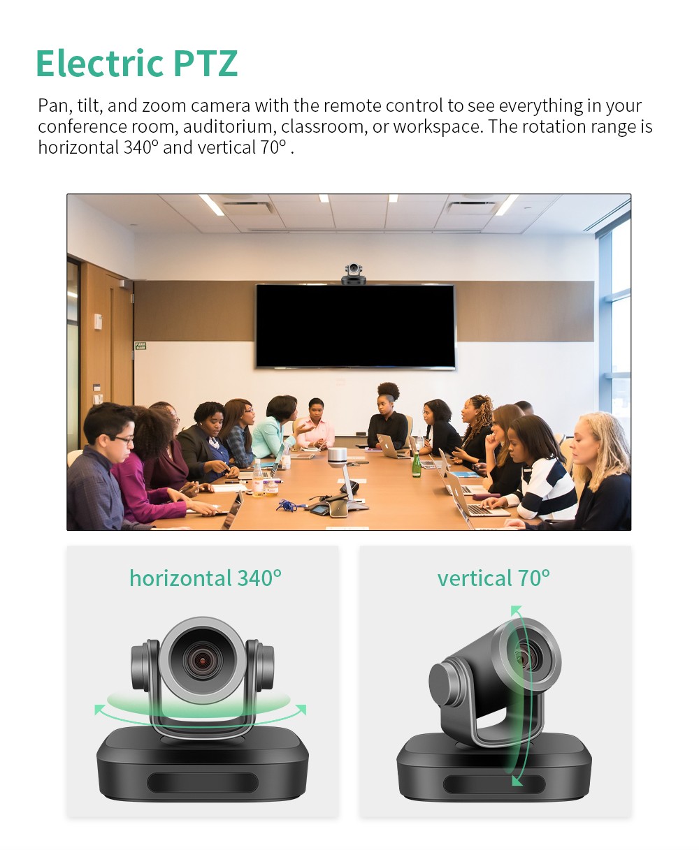 GUCEE G07-4K10X Plus Conference Webcam, 4K Ultra HD, 10x Optical Zoom, Auto Focus, HDR & 3D Noise Reduction