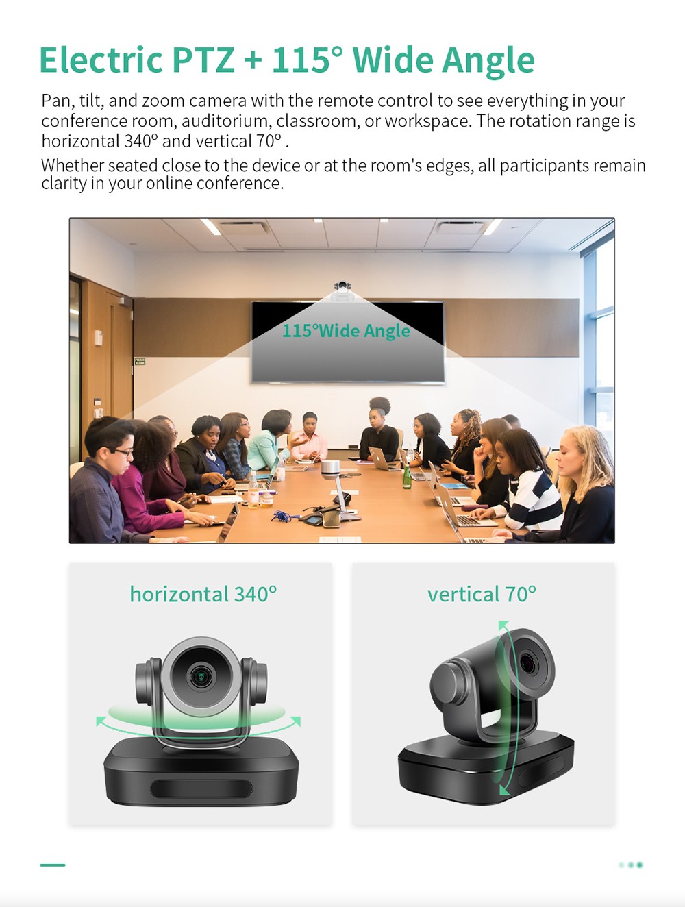 GUCEE G07-4K3X Plus Conference Webcam, 4K Ultra HD, 3x Optical Zoom, Auto Focus, HDR & 3D Noise Reduction