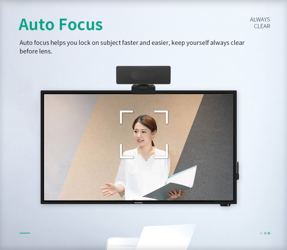 GUCEE HD83-4KAF All-in-one Audio-visual Webcam, 4K Ultra HD, Auto Focus, High Speed 30 F/S, 10x Digital Zoom, 88° Wide Angle, USB Plug and Play