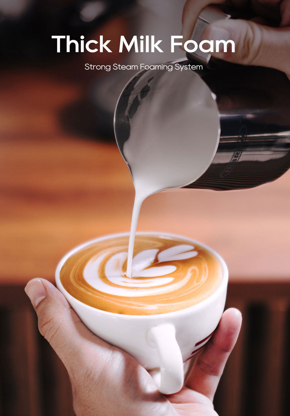 HiBREW H10B Semi-Automatic Espresso Coffee Machine 20Bar Professional with Adjustable Temperature & Cup Volume 51mm Aluminum Portafilter 1.3L Removable Water Tank Beige