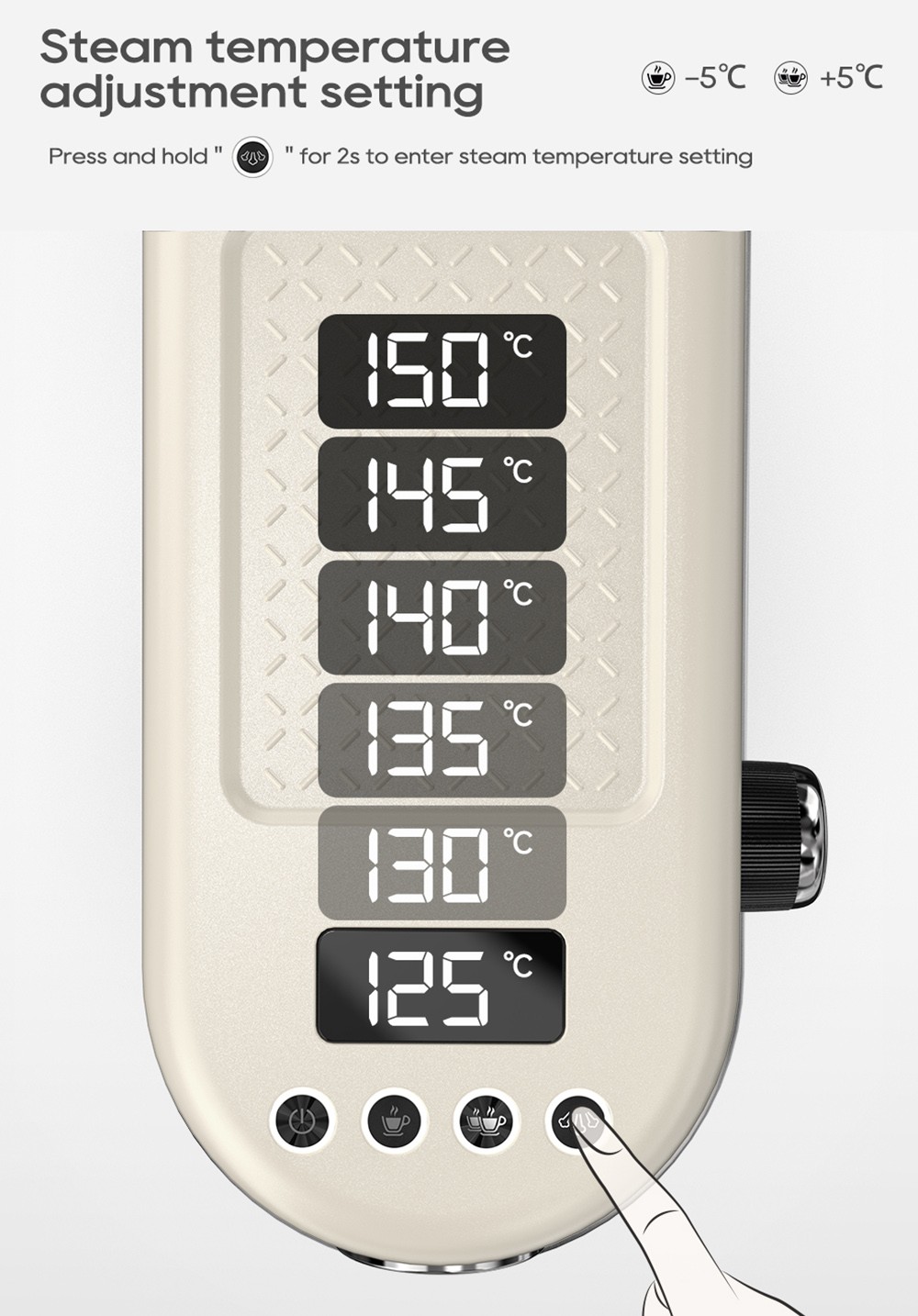 HiBREW H10B Semi-Automatic Espresso Coffee Machine 20Bar Professional with Adjustable Temperature & Cup Volume 51mm Aluminum Portafilter 1.3L Removable Water Tank Beige