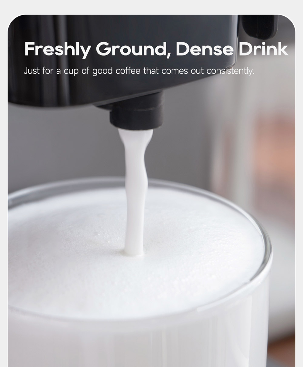 HiBREW H16 Machine à Espresso Automatique avec Moulin, Extraction 20Bar, Ecran Tactile 4.3inch, Réservoir à Lait amovible 1.5L