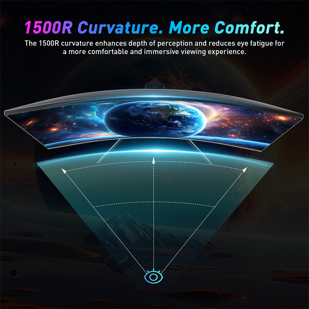 KTC H32S17F 32'' Curved Gaming Monitor, 1920*1080 HVA Panel, 240Hz Refresh Rate, 125% sRGB, 3500:1 Contrast Ratio, Adaptive Sync, HDR10, 3ms Response Time, 2*HDMI2.0 1*DP1.4 1*USB2.0 1*Audio, VESA Mount, Adjustable Tilt, Low Blue Light