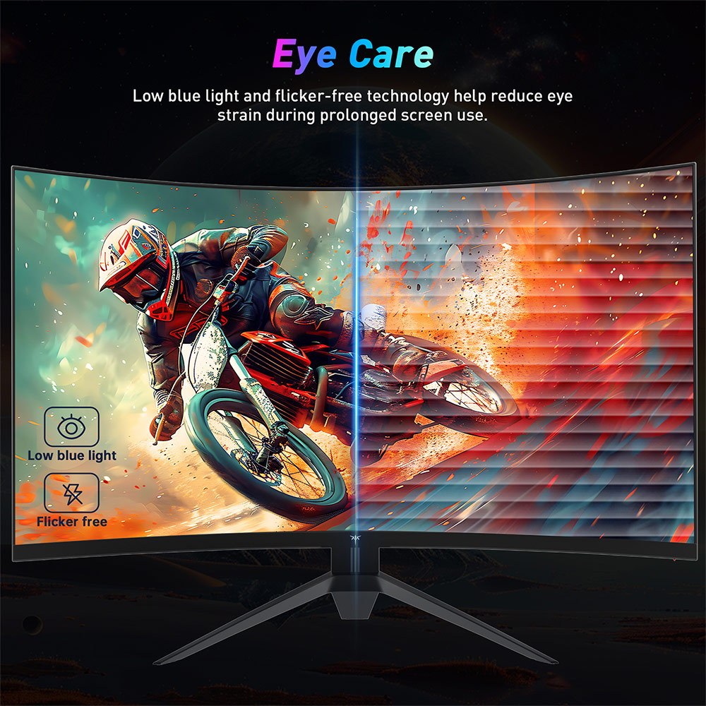 KTC H32S17F 32'' Curved Gaming Monitor, 1920*1080 HVA Panel, 240Hz Refresh Rate, 125% sRGB, 3500:1 Contrast Ratio, Adaptive Sync, HDR10, 3ms Response Time, 2*HDMI2.0 1*DP1.4 1*USB2.0 1*Audio, VESA Mount, Adjustable Tilt, Low Blue Light