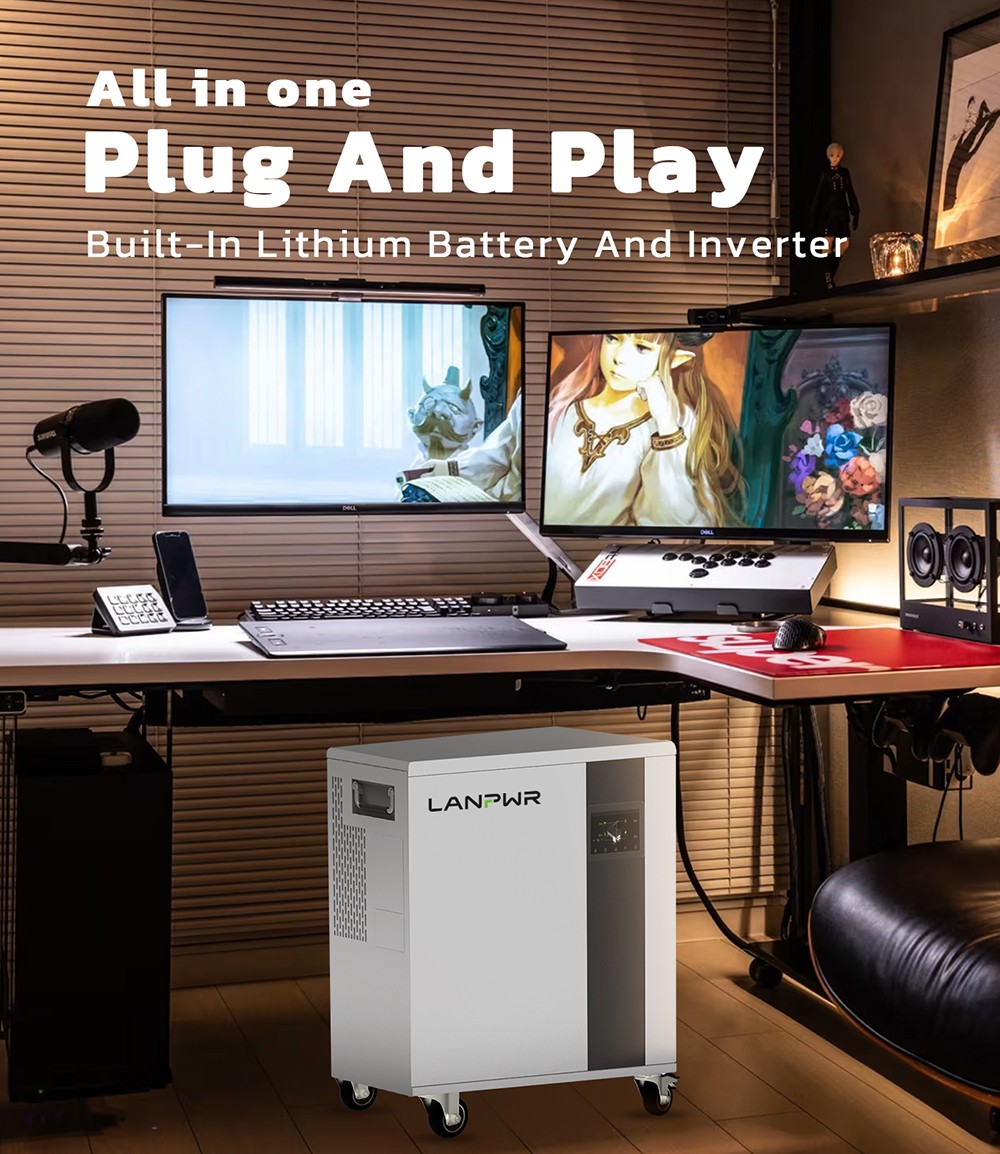 LANPWR UFox Plus 35E Solarkraftwerk, 3500 W 5120 Wh Solargenerator, LiFePO4-Batterie, Off-Grid-Wechselrichter, erweiterbar und APP-Steuerung