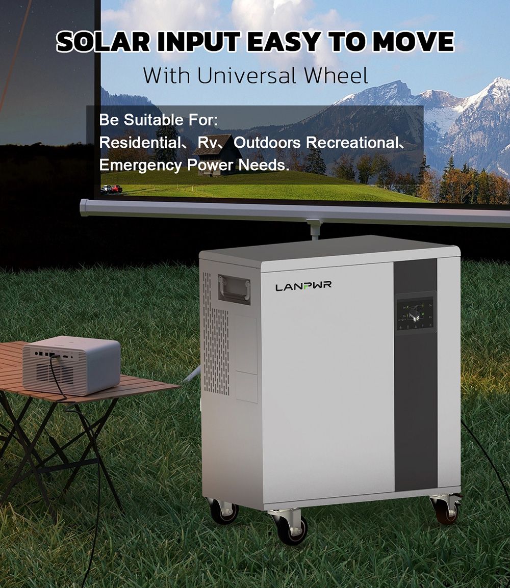LANPWR UFox Plus 35E Solarkraftwerk, 3500 W 5120 Wh Solargenerator, LiFePO4-Batterie, Off-Grid-Wechselrichter, erweiterbar und APP-Steuerung