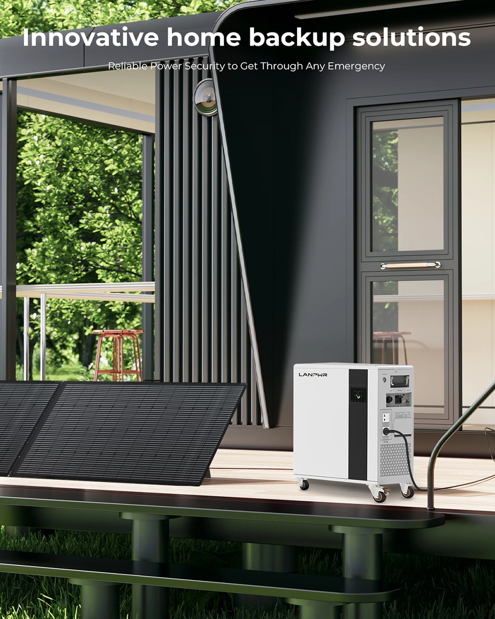 LANPWR UFox Plus 35E Solarkraftwerk, 3500 W 5120 Wh Solargenerator, LiFePO4-Batterie, Off-Grid-Wechselrichter, erweiterbar und APP-Steuerung