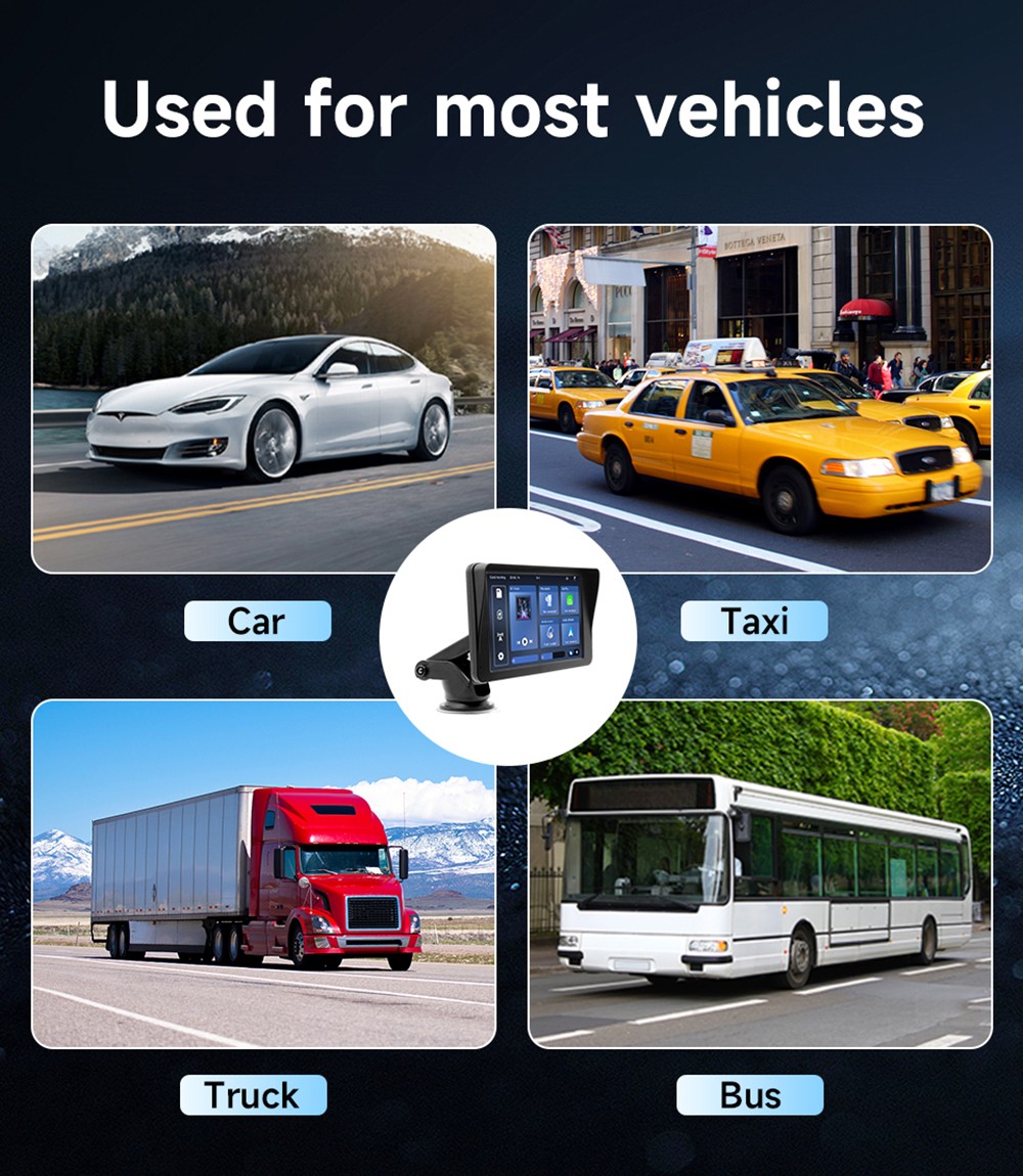 LF7133 7inch HD Screen Car Stereo, Compatible with Apple CarPlay and Android Auto, Backup Camera, Portable Car Radio MP5 Player with Mirror Link/ Bluetooth/ TF Card/ USB/ AV in FM Signal Transmission