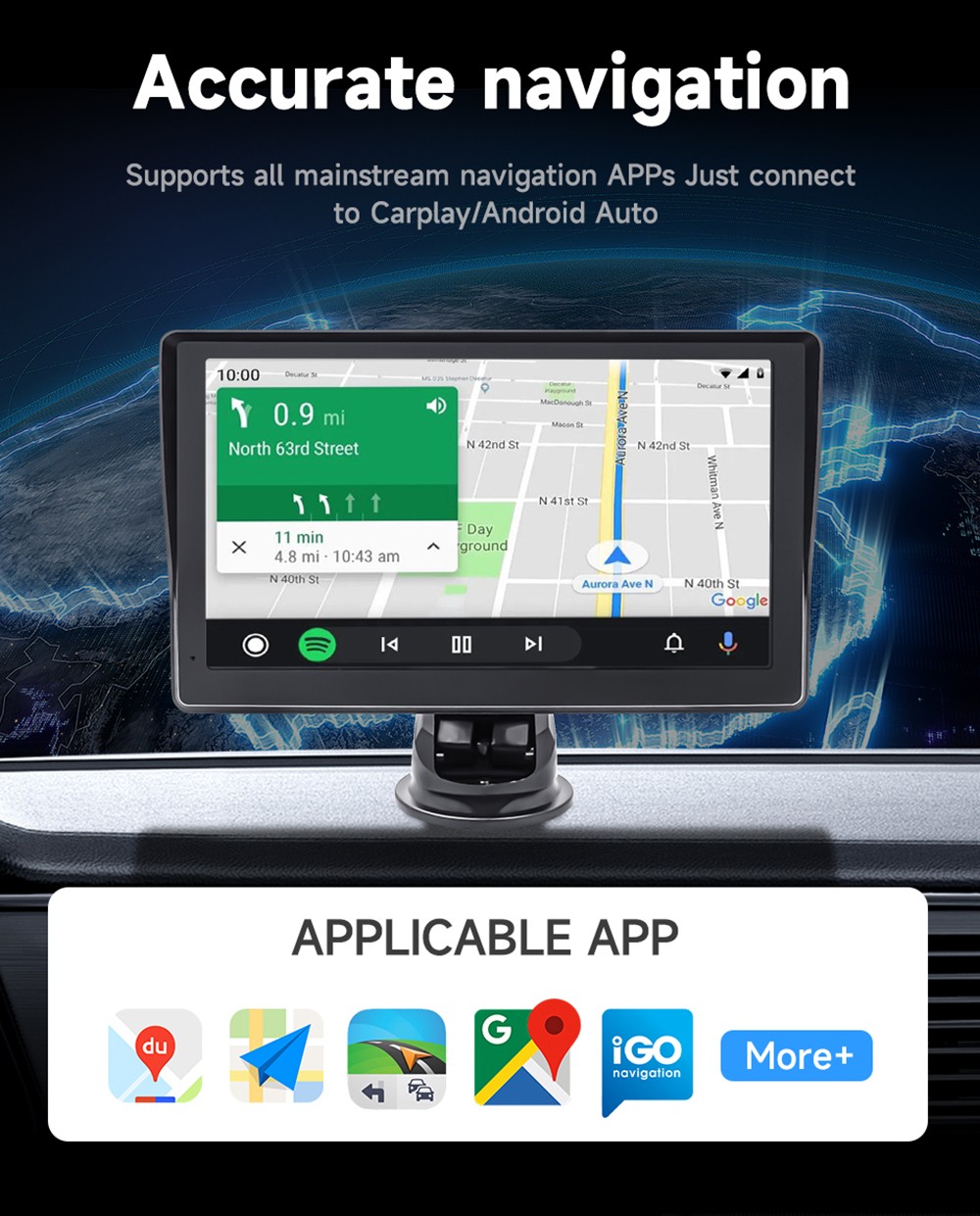 LF7133 7inch HD Screen Car Stereo, Compatible with Apple CarPlay and Android Auto, Backup Camera, Portable Car Radio MP5 Player with Mirror Link/ Bluetooth/ TF Card/ USB/ AV in FM Signal Transmission