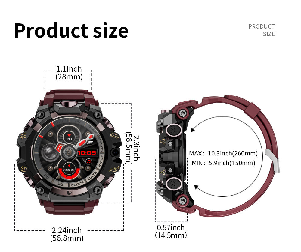 LOKMAT APPLLP 2 Pro Smartwatch, 1.508 inch AMOLED Screen, Supports 5G LTE, Dual Cameras, Facial Recognition, Health Data Monitoring - Red, 2GB+16GB