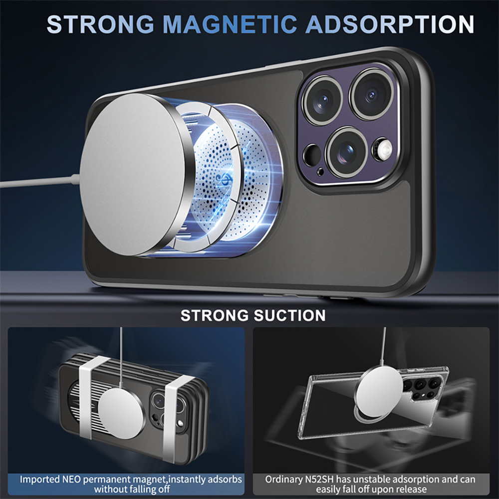 Magnetic Phone Case for iPhone 16 Pro Max, Shockproof, Bracket, Aromatherapy & Heat-Dissipating, Purple