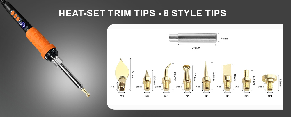 Mintion 90W Soldering Iron Kit for 3D Printing, with Extra Soldering Tips, Heat Set Insert Tips, and Threaded Inserts, Heat Insert Brass Nuts