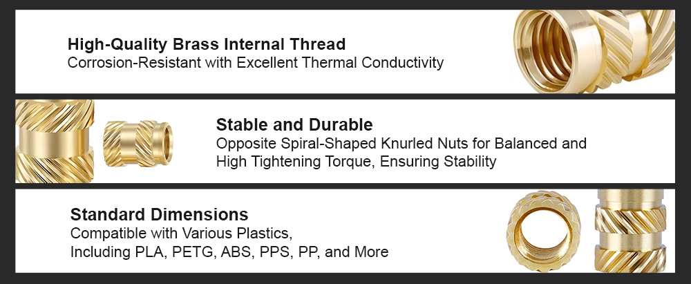 Mintion Heat Set Insert Tips and Threaded Inserts M2 M2.5 M3 M4 M5 M6 M8, with Soldering Iron Adapter, 3D Printer Accessories