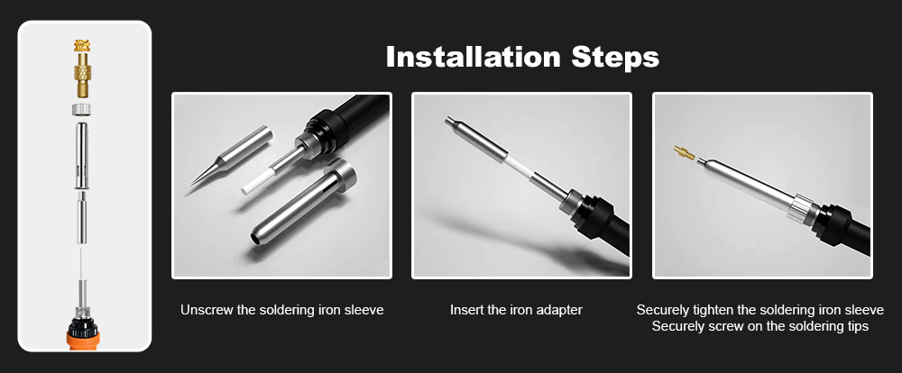Mintion Heat Set Insert Tips and Threaded Inserts M2 M2.5 M3 M4 M5 M6 M8, with Soldering Iron Adapter, 3D Printer Accessories
