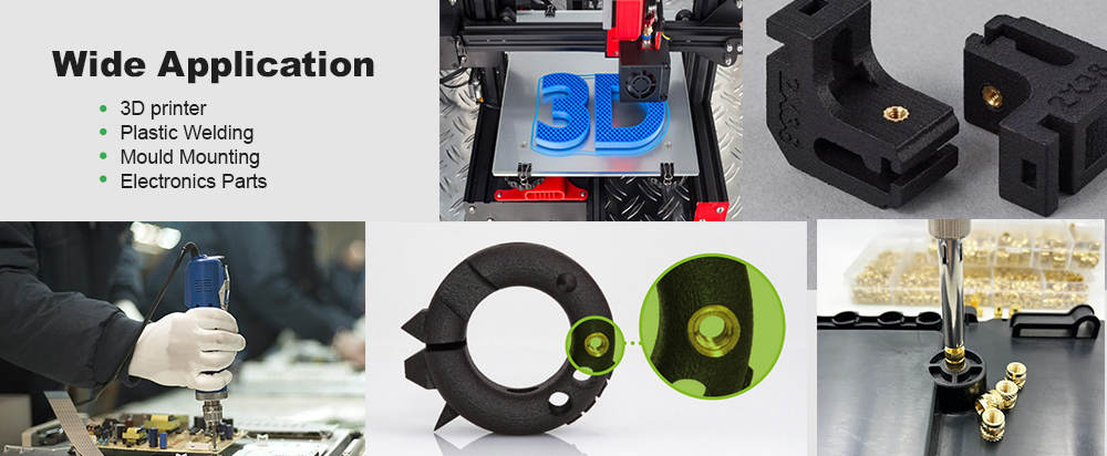 Mintion Heat Set Insert Tips and Threaded Inserts M2 M2.5 M3 M4 M5 M6 M8, with Soldering Iron Adapter, 3D Printer Accessories