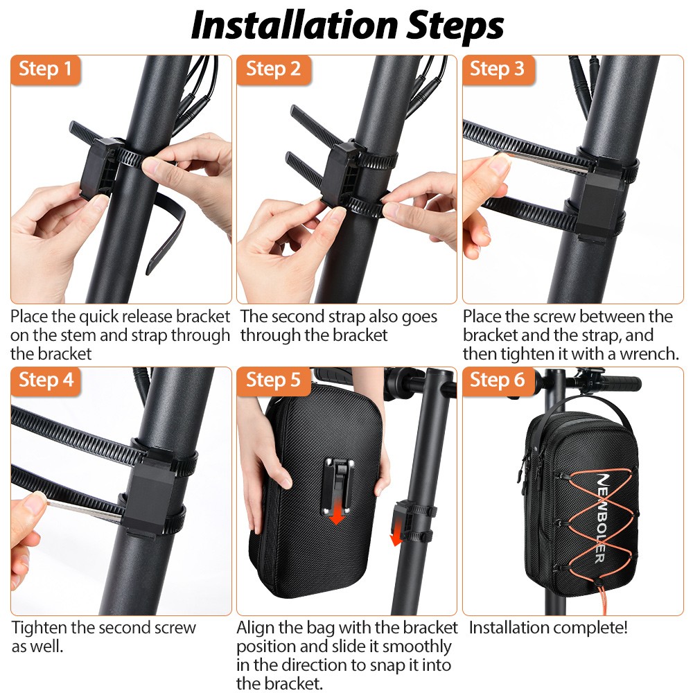 NEWBOLER BAG014 6L Electric Scooter Bag with 3 Drawstrings - Quick Disassembly Type