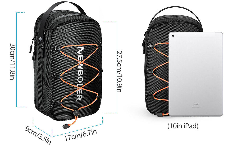 NEWBOLER BAG015 6L Electric Scooter Bag with 3 Drawstrings - Hook and Loop Type