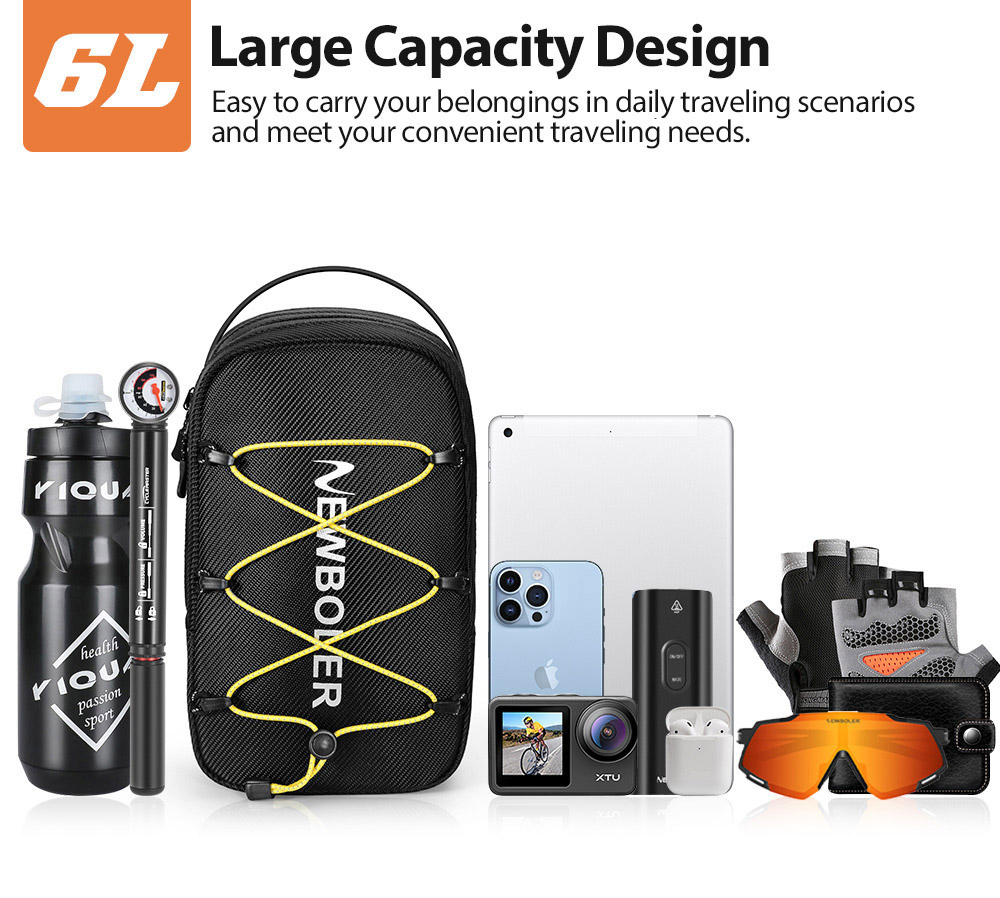 NEWBOLER BAG015 6L Electric Scooter Bag with 3 Drawstrings - Hook and Loop Type