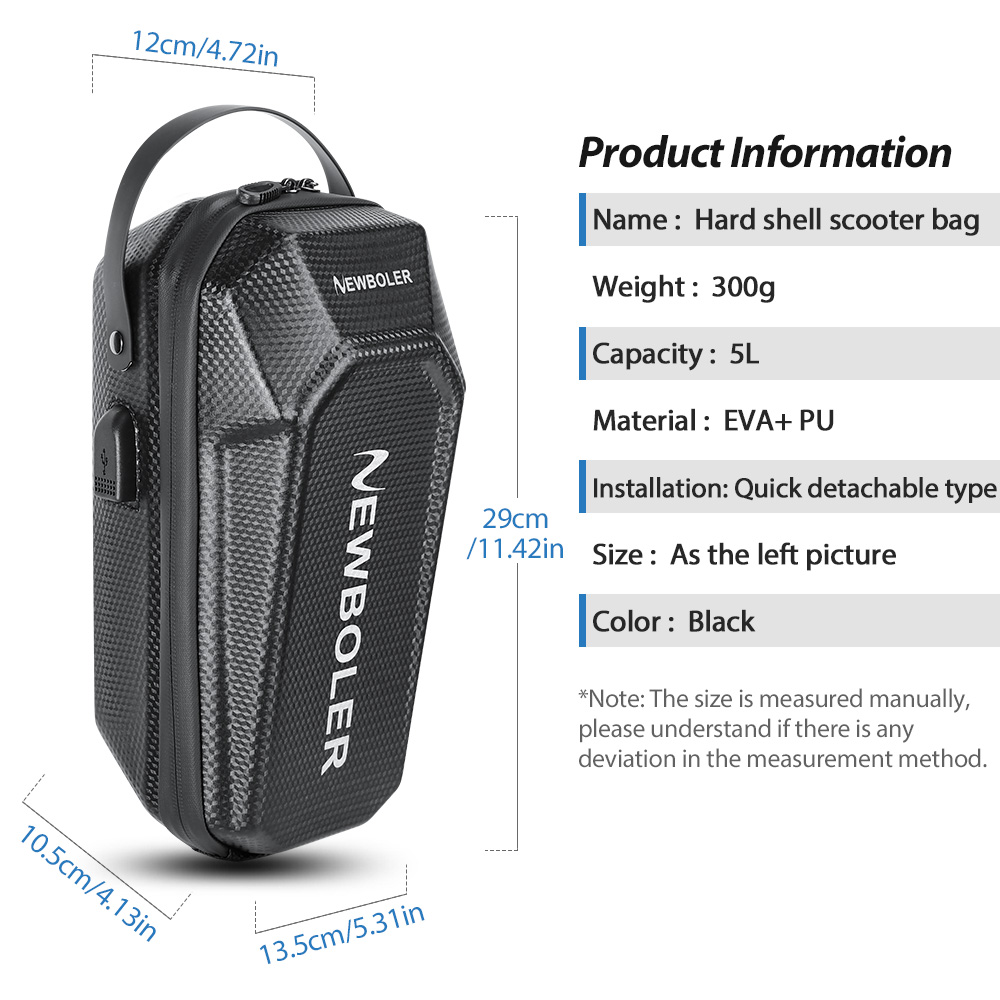 NEWBOLER BAG843 Quick Disassembly Electric Scooter Bag with USB Port - 5L
