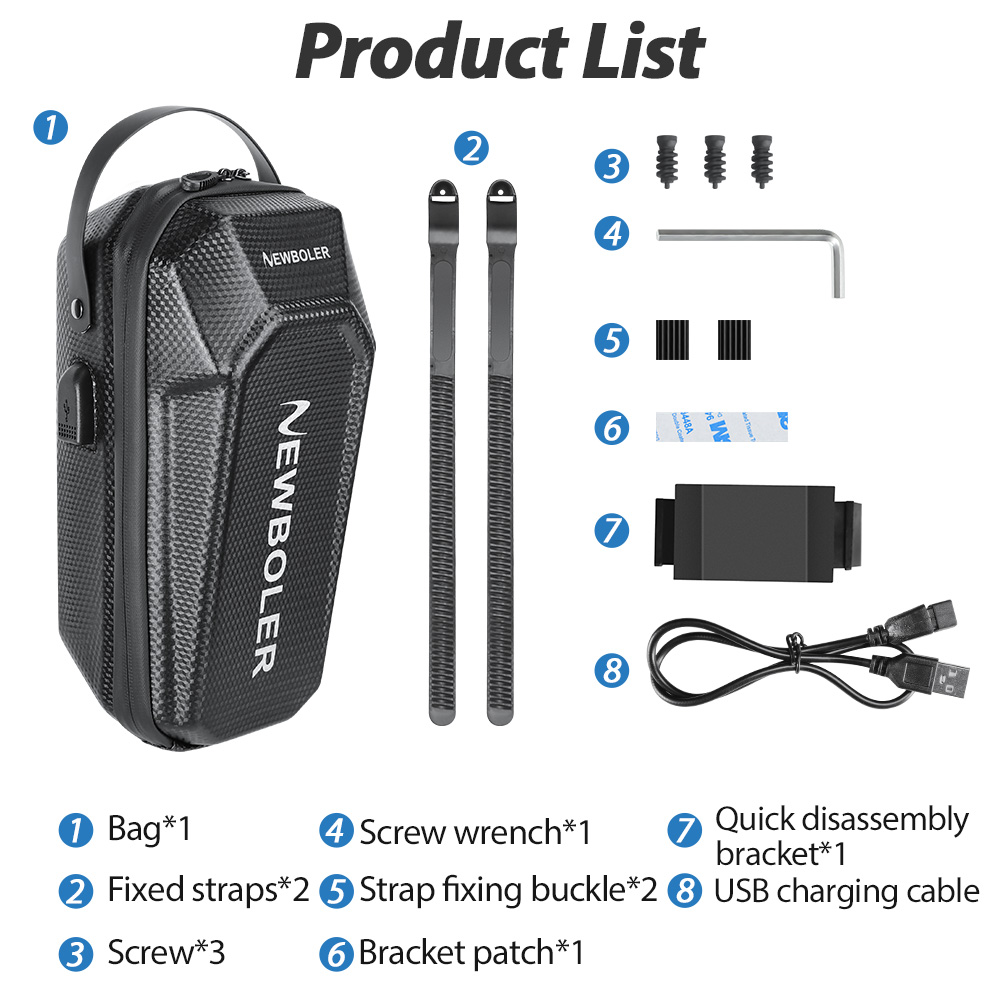 NEWBOLER BAG843 Quick Disassembly Electric Scooter Bag with USB Port - 5L