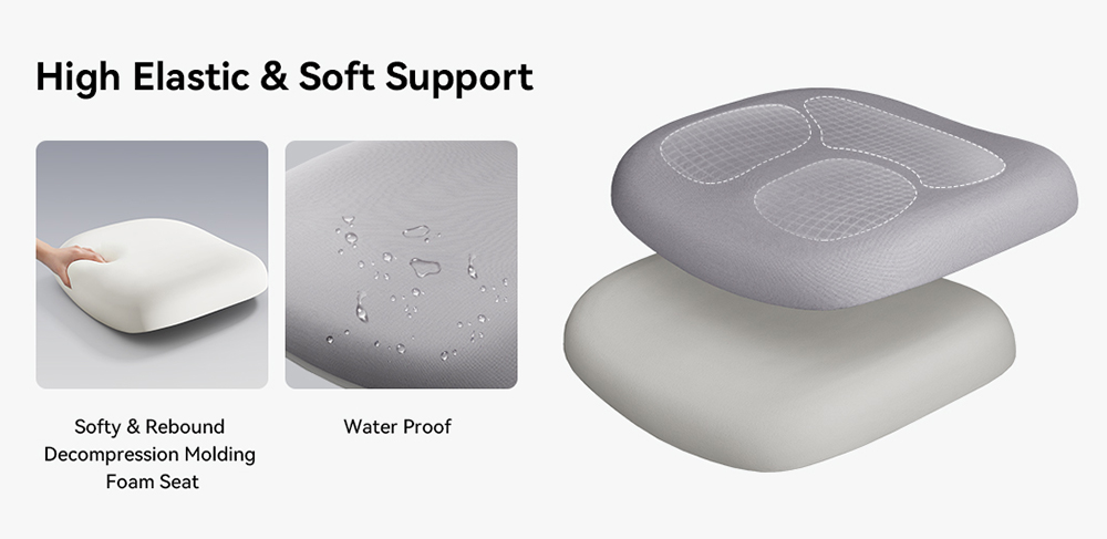 NEWTRAL MAGICH003 Ergonomischer Bürostuhl, automatisch mitlaufende Rückenlehne, adaptive Unterstützung des unteren Rückens, verstellbare Kopfstütze, grau