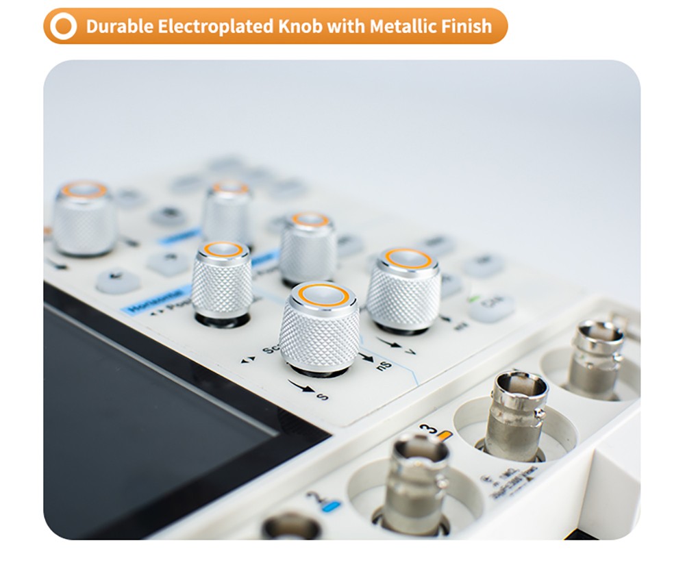 OWON ADS812A Digital Oscilloscope, 7-inch Touch Screen, 12Bit High Precision, Dual Channel, 100MHz Bandwidth, 1.25 GSa/s Sample Rate, 700,000 wfms/s Waveform, 50M Record, 500µV Resolution - EU Plug